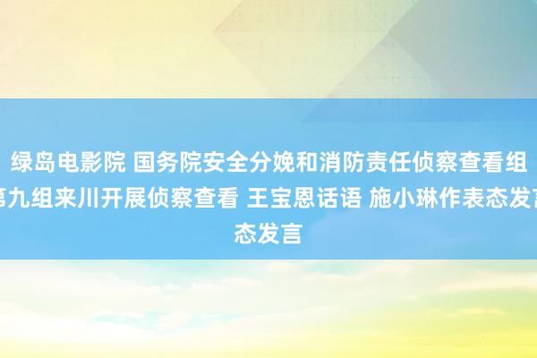 绿岛电影院 国务院安全分娩和消防责任侦察查看组第九组来川开展侦察查看 王宝恩话语 施小琳作表态发言