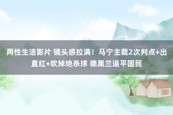 两性生活影片 镜头感拉满！马宁主裁2次判点+出直红+吹掉绝杀球 德黑兰逼平国民