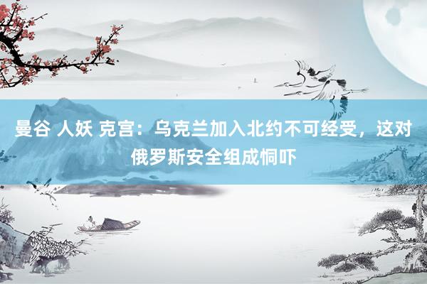 曼谷 人妖 克宫：乌克兰加入北约不可经受，这对俄罗斯安全组成恫吓