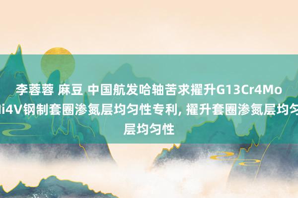 李蓉蓉 麻豆 中国航发哈轴苦求擢升G13Cr4Mo4Ni4V钢制套圈渗氮层均匀性专利， 擢升套圈渗氮层均匀性