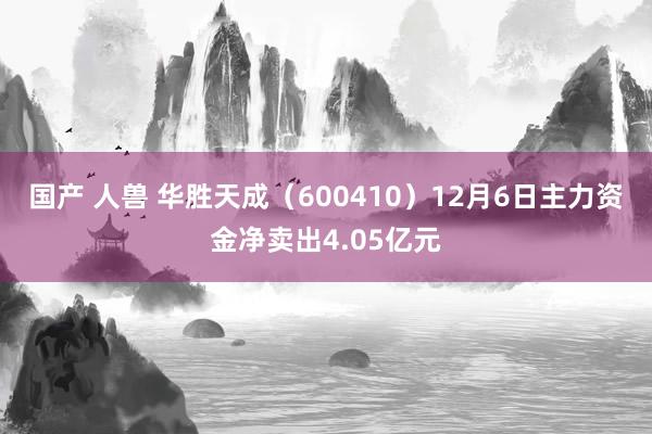 国产 人兽 华胜天成（600410）12月6日主力资金净卖出4.05亿元
