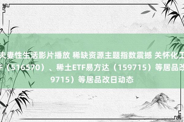 夫妻性生活影片播放 稀缺资源主题指数震撼 关怀化工行业ETF（516570）、稀土ETF易方达（159715）等居品改日动态