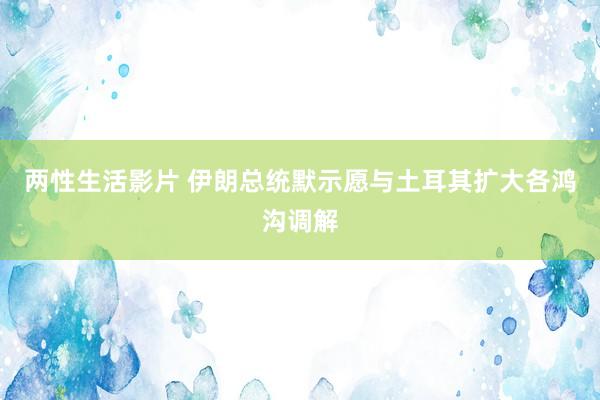 两性生活影片 伊朗总统默示愿与土耳其扩大各鸿沟调解