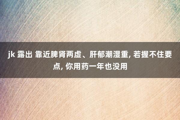 jk 露出 靠近脾肾两虚、肝郁潮湿重， 若握不住要点， 你用药一年也没用