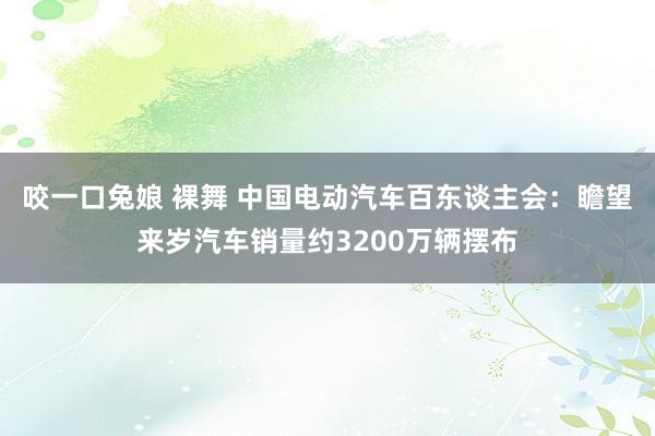 咬一口兔娘 裸舞 中国电动汽车百东谈主会：瞻望来岁汽车销量约3200万辆摆布