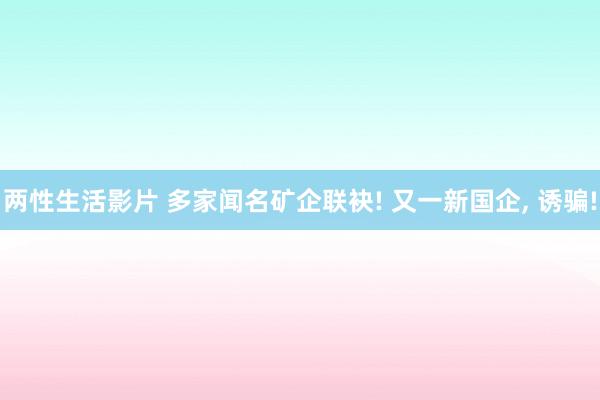两性生活影片 多家闻名矿企联袂! 又一新国企， 诱骗!