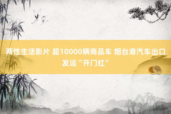 两性生活影片 超10000辆商品车 烟台港汽车出口发运“开门红”
