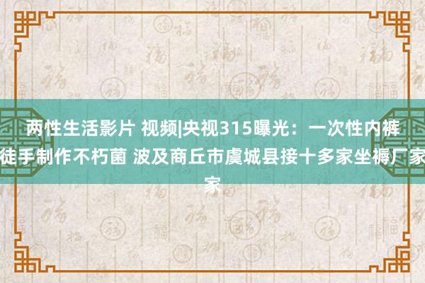 两性生活影片 视频|央视315曝光：一次性内裤徒手制作不朽菌 波及商丘市虞城县接十多家坐褥厂家