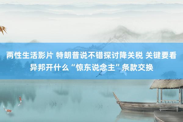两性生活影片 特朗普说不错探讨降关税 关键要看异邦开什么“惊东说念主”条款交换