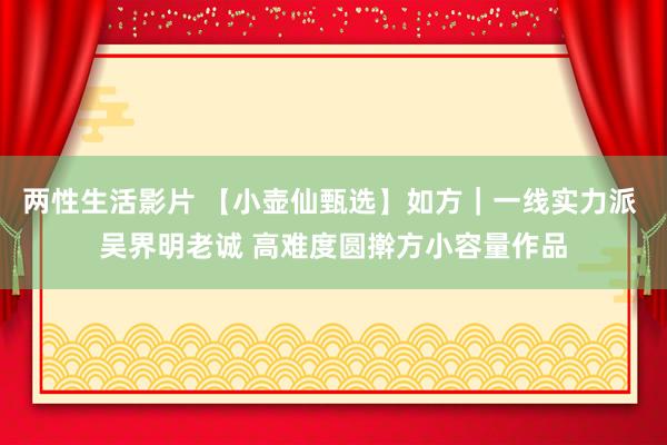 两性生活影片 【小壶仙甄选】如方｜一线实力派 吴界明老诚 高难度圆擀方小容量作品